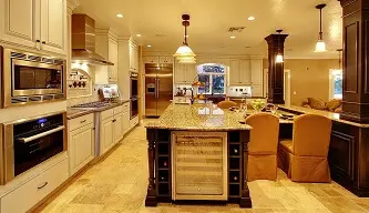 Luxurious kitchen and living room